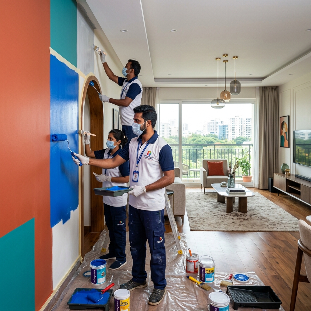 Professional painters at work in Bangalore